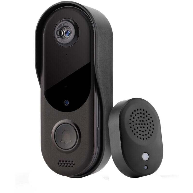 Basetbl - Sonnette sans Fil avec Caméra,1080P WiFi Sonnette Étanche, Batterie Visiophone sans Fil avec Carillon, Audio Bidirectionnel, Vision