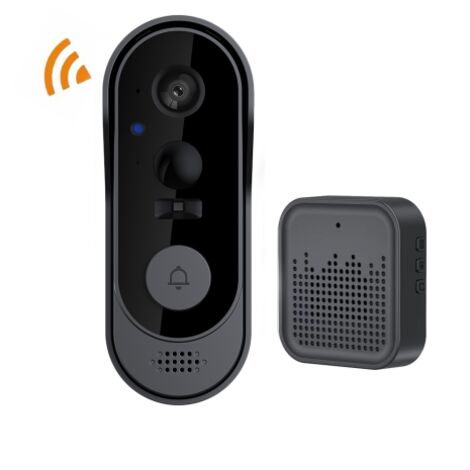 Sonnette sans Fil avec Caméra,1080P WiFi Sonnette Étanche, Batterie Visiophone sans Fil avec Carillon, Audio Bidirectionnel, Vision Nocturne Infrarouge, Détection Humaine PIR