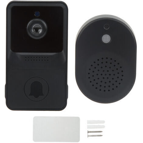 Sonnette sans Fil avec Camra, Sonnette Vido Intelligente WI-FI, Visiophone sans Fil,Audio Bidirectionnel, Alarme Antivol PIR,Carte SD et Stockage Cloud,Batterie 000mAh
