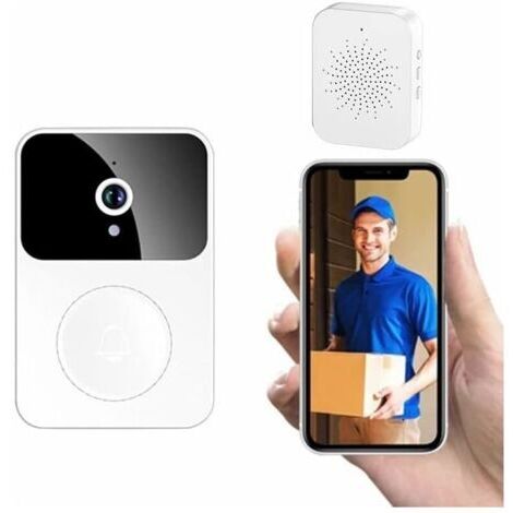 Sonnette sans fil connectée avec caméra HD – Vision nocturne – Autonomie 3 à 6 mois – Installation facile sans outils – Application smartphone