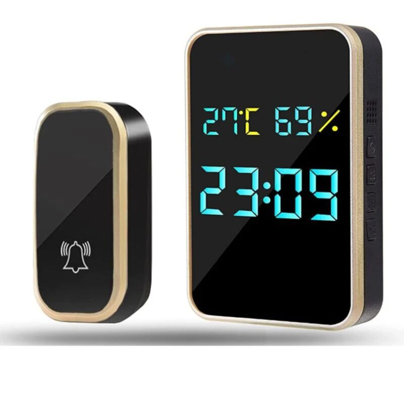 Sjqka - Sonnette Sans Fil, Pas Besoin de Pilesz IP45 Sonnette de Porte Étanche Kit de Carillon Electronique , 38 Mélodies au 4 Niveau de Volume