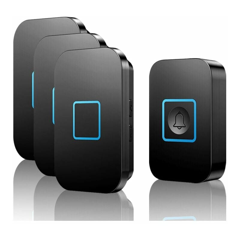 Rosemary - LaBlanc - ensemble de sonnette sans fil, portée de 400 m IP55 sonnette de porte d'entrée extérieure étanche avec 3 récepteurs enfichables,