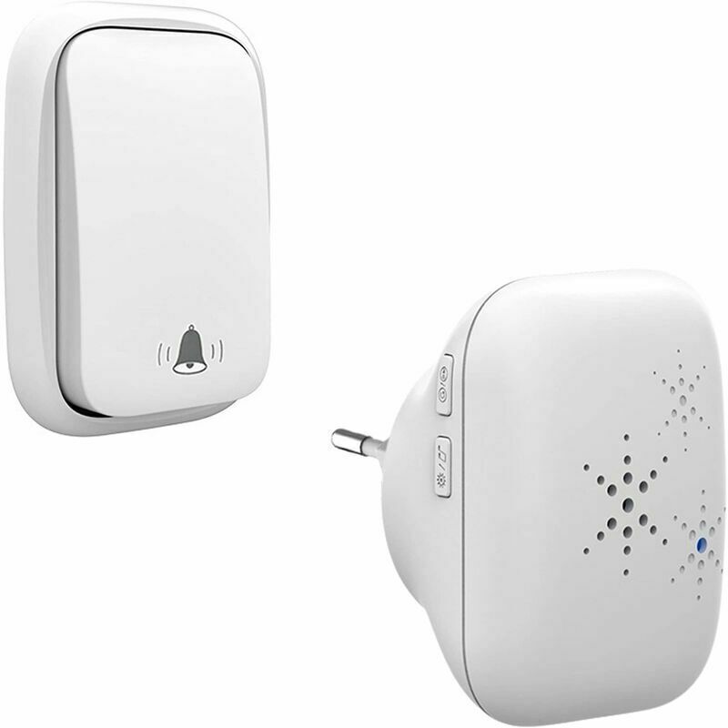 Sonnette sans Fil et sans Pile Extérieur Étanche IP 65 Neige Pluie Humidité,blanc