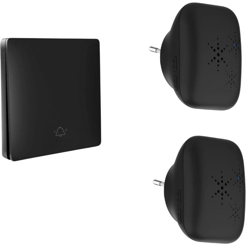 Fast Led Technology - Sonnette sans fil sans pile double carillon prêt à poser - Etanche IP65 haute résistance - Longue distance - Format mini