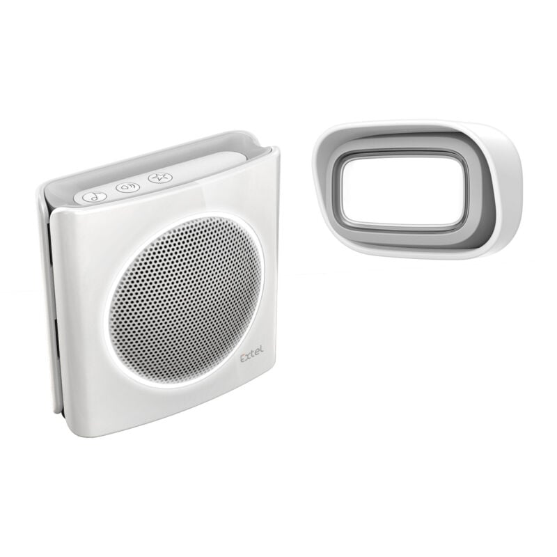 Carillon sans fil à piles personnalisable portée 200m. six sonneries diBi Flash coloris blanc - Extel - 081735