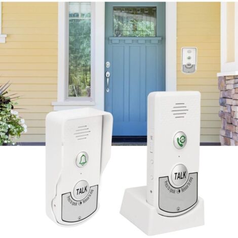 Sonnette Sans Fil Exterieur Etanche, Interphone Sans Fil, Sonnettes D'interphone Vocal sans Fil avec Batterie au Lithium Rechargeable, Sonnette D'interphone de 1000 Mètres