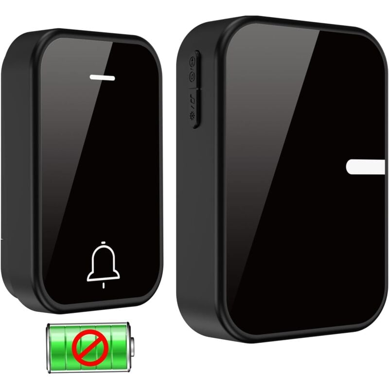 Gotrays - Sonnette sans Fil Exterieur Etanche, IP55 Etanche Carillon 250 Mètres, Kit d'un Récepteur et d'un Emetteur, avec Fonction de Mémoire des