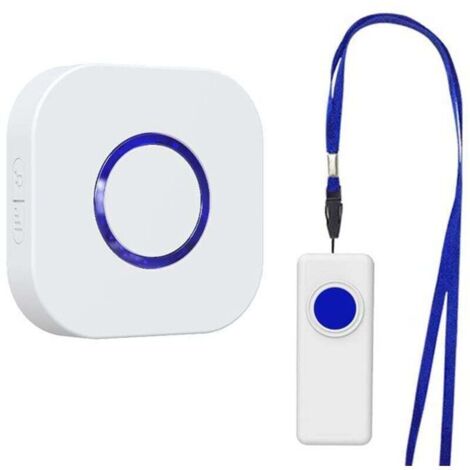 Sonnette sans Fil Exterieur Étanche, Longue Portée 400M de Carillon Electronique Kit avec Pile, 55 Mélodies au 5 Niveaux Volumes pour Maison, Indicateur LED Bleu, Blanc