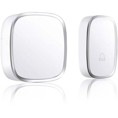 Sonnette sans Fil Extérieur Etanche, Sonnette de Porte 300 Mètres 36 Mélodies 4-Niveaux Volum, Carillon sans Fil avec LED Flash, 1 Récepteur Enfichables