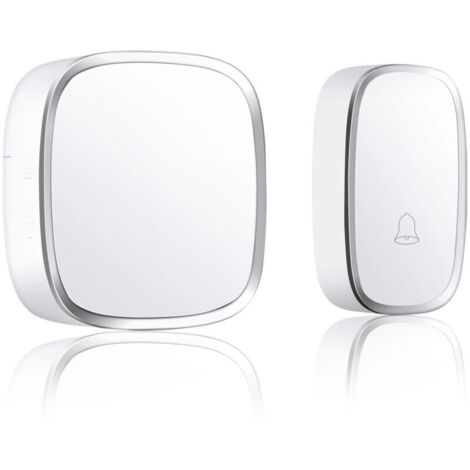 Sonnette sans Fil Extérieur Etanche, Sonnette de Porte 300 Mètres 36 Mélodies 4-Niveaux Volum, Carillon sans Fil avec LED Flash, 1 Récepteur Enfichables