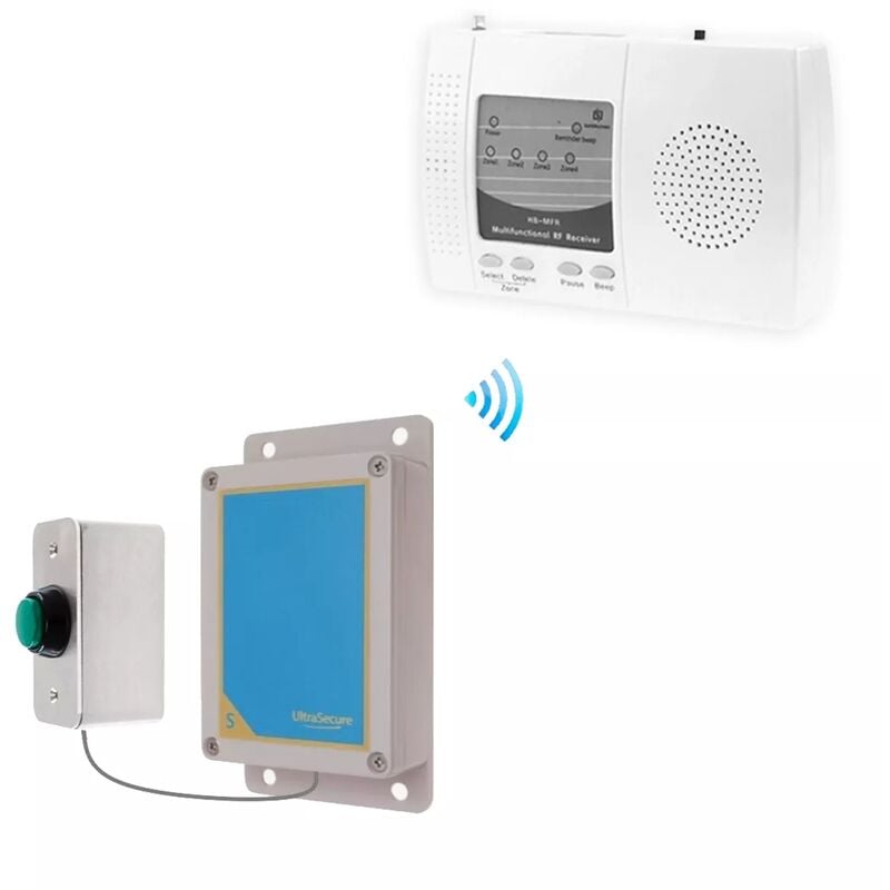 Ultra Secure - Sonnette sans-fil extérieure 900m longue distance bouton autonome haute résistance et carillon intérieur (gamme DA600+)