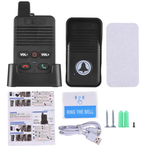 Sonnette sans fil interphone rechargeable intelligente, communication bidirectionnelle, 8 niveaux volume, longue portée, étanche