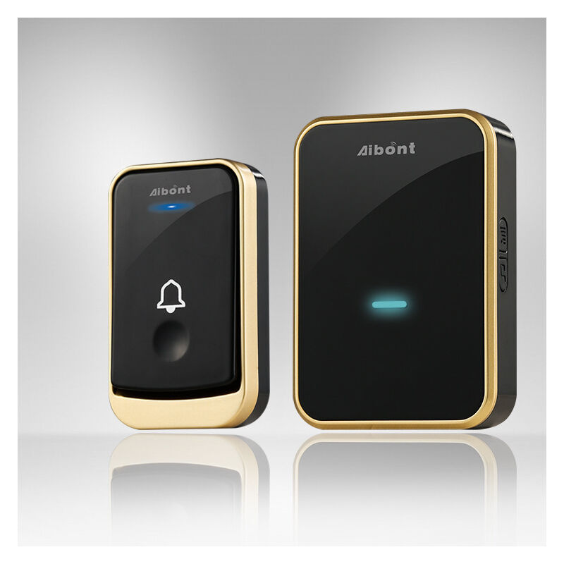 Ahlsen Sonnette sans Fil, IP44 Carillon sans Fil Étanche 200 Mètres de Portée, Sonnette de Porte Kit de Carillon avec LED Flash et 45 Sonneries 4