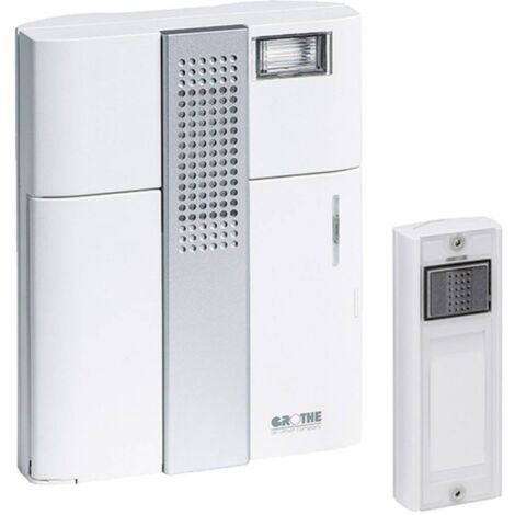 Grothe – Sonnette sans fil 43300 – Portée 500 m – Volume 86 dB – 17 mélodies – Installation facile – Étanche pour extérieur - X99292