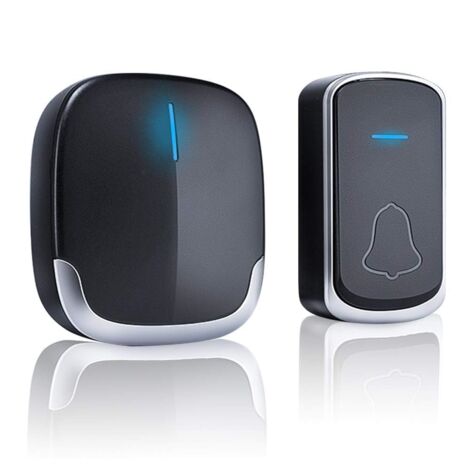 Sonnette sans fil, portée effective de 300 mètres, 58 sonneries, réglage du volume sur 4 niveaux (0-100 dB), étanche IP44, indicateur LED, installation facile, convient aux maisons et aux jardins
