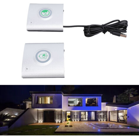 [Sonnette sans fil rechargeable USB] + [Système d'intercommunication] + [MOD S100] + Sonnette deux-voies volume ajustable longue portée ABS argentée pour maison appartement bureau avec 2 transmetteurs