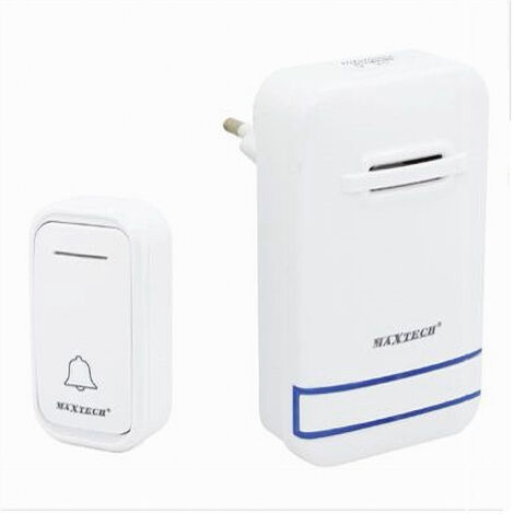 Sonnette Sans Fil Sans Cordon, Prise Intégrée, Indicateur Led Wi-fi, Camp-03 Maxtech