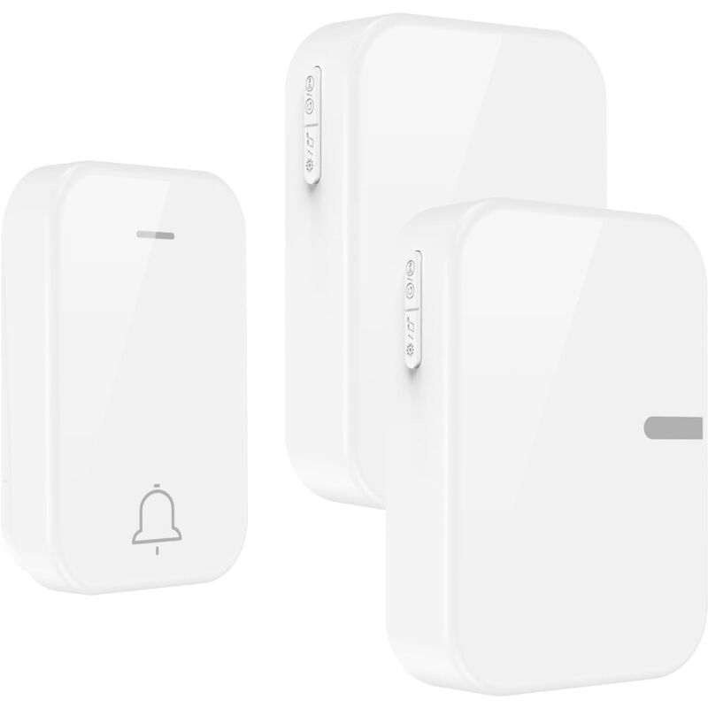 Alovez - Sonnette sans fil, sans fil, alimentée par batterie, sonnette de porte étanche pour la maison, 38 carillons, 4 volumes réglables (1 bouton