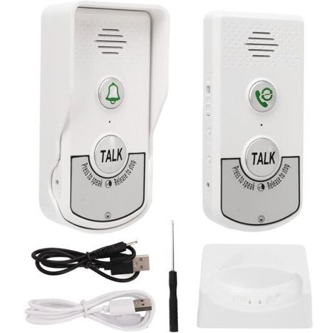 Sonnette sans fil, sonnette électronique étanche jusqu'à 1000 mètres, interphone sans fil, sonnette électronique intelligente rechargeable, 1 récepteur -
