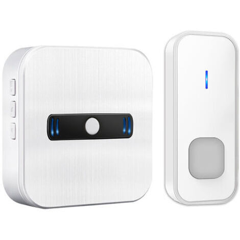 Sonnette sans fil, Sonnette sans fil fonctionnant sur piles, Sonnette sans fil étanche IP55 pour l'extérieur, Sonnette de porte avec 55 mélodies sur 5 niveaux de volume, Sonnette sans fil 1