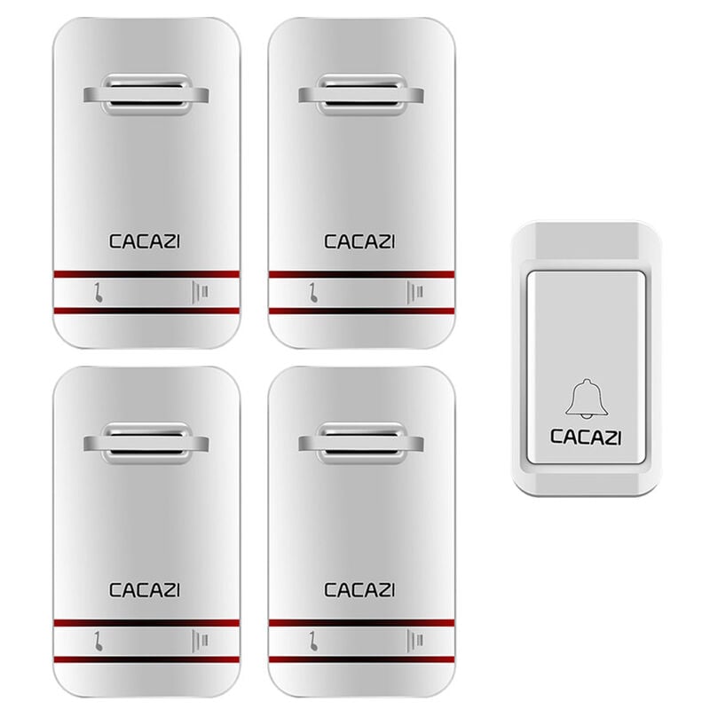 Gotrays - Sonnette étanche sans batterie en auto-alimenté,1 bouton 4 sonnette