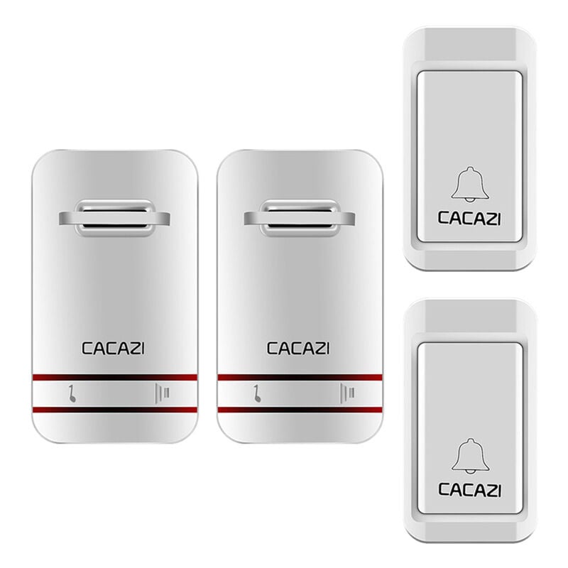 Gotrays - Sonnette étanche sans batterie en auto-alimenté,2 boutons 2 sonnettes