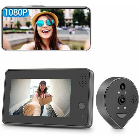 Portier vidéo couleur sans fil portée 300m, Portier vidéo couleur avec  combiné et caméra couleur
