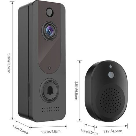 Sonnette vidéo avec caméra, interphone intelligent Wi-Fi pour la maison, surveillance à distance, reconnaissance humanoïde, vision nocturne haute définition