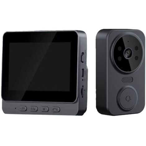 Sonnette vidéo de sécurité, caméra de sonnette vidéo Wi-Fi avec écran IPS de 10,9 cm, interphone vidéo bidirectionnel, sonnette vidéo sans fil