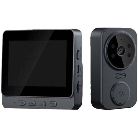 Sonnette vidéo de sécurité, caméra de sonnette vidéo WiFi, avec écran IPS de 10,9 cm, interphone vidéo bidirectionnel, caméra de sonnette sans fil