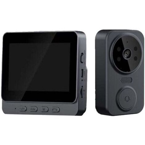 Sonnette vidéo de sécurité, caméra de sonnette vidéo WiFi, avec écran IPS de 10,9 cm, interphone vidéo bidirectionnel, caméra de sonnette sans fil
