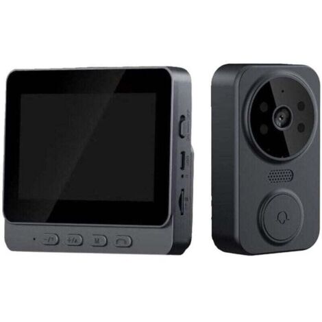 Sonnette vidéo de sécurité, caméra de sonnette vidéo WiFi, avec écran IPS de 10,9 cm, interphone vidéo bidirectionnel, caméra de sonnette sans fil