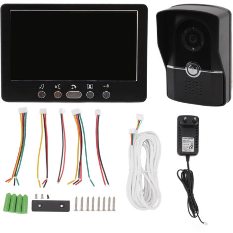 Sonnette vidéo écran HD 6 langues 16 sonneries interphone 2 unités avec coque de pluie