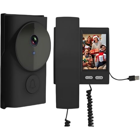 Sonnette Vidéo extérieure sans Fil avec Caméra Portier vidéo Camera 1080P avec écran IPS 3.5" Vision Nocturne,Audio bidirectionnelle,Pas de WiFi&APP