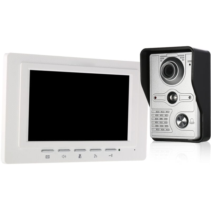 Lifcausal - Sonnette vidéo filaire 7 pouces avec moniteur d'intérieur ir-cut, caméra extérieure étanche à la pluie, interphone visuel, audio