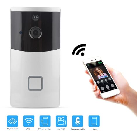Sonnette vidéo HD sans fil WiFi intelligente avec vision nocturne pour la maison