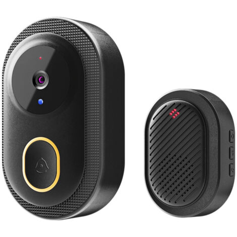 Sonnette vidéo intelligente avec caméra infrarouge, vision nocturne, Wi-Fi sans fil, rechargeable, interphone vidéo bidirectionnel, longue portée, idéale pour villas, maisons, bureaux et appartements.