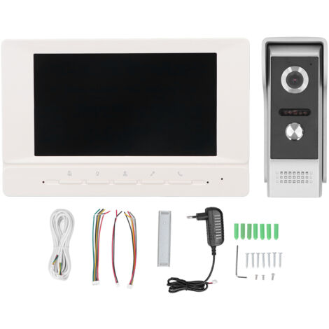 Sonnette Vidéo Intelligente avec Interphone et Contrôle d'Accès, Installation Facile pour Maison Bureau, Alimentation 100‑240V UE