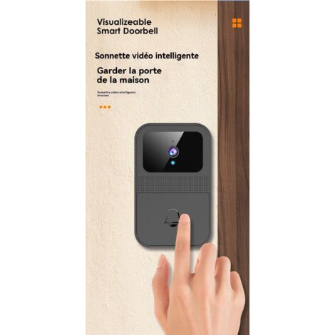 Sonnette vidéo intelligente D9, caméra de surveillance WiFi HD pour la sécurité domestique avec interphone vidéo et vision nocturne