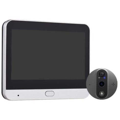 Sonnette vidéo intelligente WiFi 1080p pour porte d'appartement avec judas intégré : SY-37 Argent