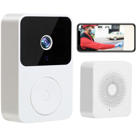 Sonnette vidéo intelligente WiFi - Œil de chat électronique - Vision nocturne - Interphone mobile - Surveillance à distance - Sécurité domestique complète