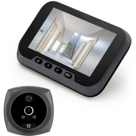 Sonnette vidéo judas 4,5 pouces, caméra 1080p, détection 135°, batterie 3800 mAh