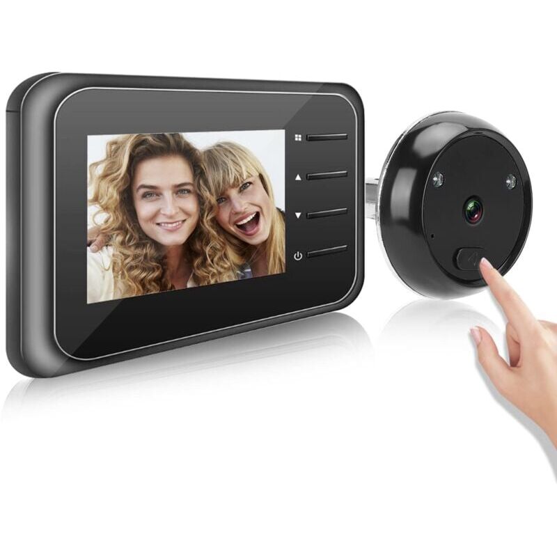 Dpzo - kzq Sonnette Vidéo Numérique sans Fil, Caméra Judas avec Moniteur lcd 2,4 Pouces, Caméra œil de Chat de Surveillance électronique, Objectif hd