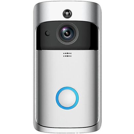Sonnette vidéo Ring (2e génération) Caméra de sécurité sans fil avec vidéo HD 1080p, alimentation par batterie, Wi-Fi, installation facile 30 jours d'essai gratuit de l'application Tr-Aiwit V5 argen