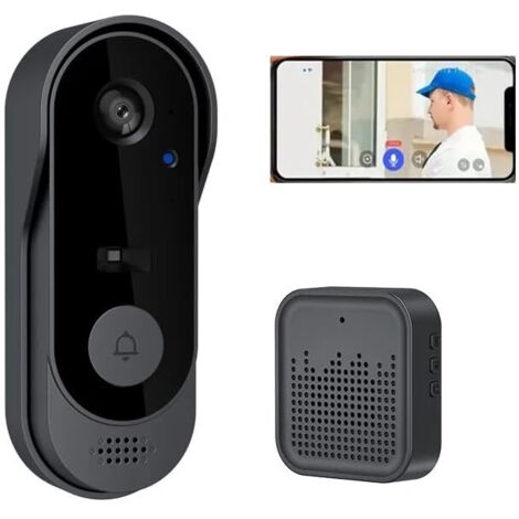 Sonnette vidéo sans fil 1080P étanche – Angle de vision 125° – Audio bidirectionnel – Détection de mouvement – Stockage Cloud
