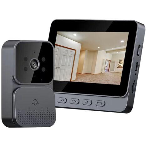 Sonnette vidéo sans fil 2,4 GHz avec écran IPS 4,3", interphone bidirectionnel, pour villa maison bureau appartement, sécurité domestique intelligente