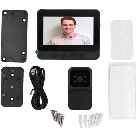 Sonnette vidéo sans fil 4,3 pouces, connexion Stable, interphone à 2 voies pour la maison et l'intérieur