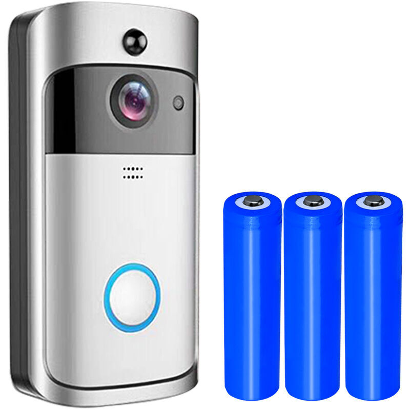 Fitags - Sonnette vidéo sans fil 720P Interphone visuel en temps réel Sonnette vidéo Wi-Fi ,Caméra de sécurité domestique avec angle de vision de 166