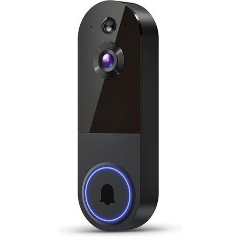 Sonnette vidéo sans fil, compatible uniquement avec le Wi-Fi 2,4 GHz, détection humaine intelligente par IA, communication bidirectionnelle.