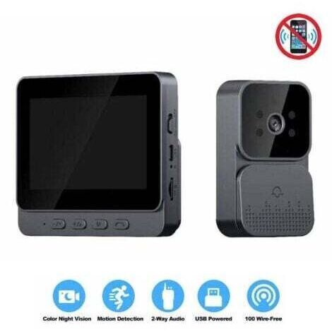 Sonnette vidéo visiophone 4.3 pouces – Écran IPS – Interphone vidéo sans WiFi – Vision nocturne infrarouge – Autonomie jusqu'à 3 mois